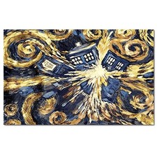 Tardis Exploding Painting From The Pandorica Opens Doctor Who Printed on Metal