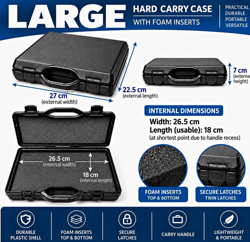 Black hard plastic tool box - hard,