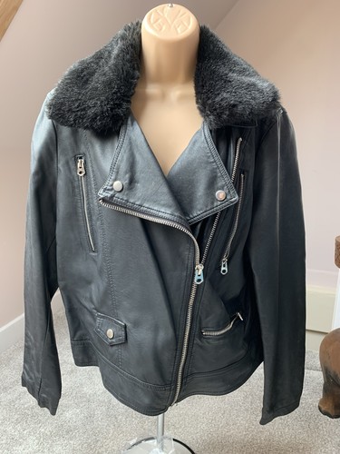 Faux leather biker jacket - ,