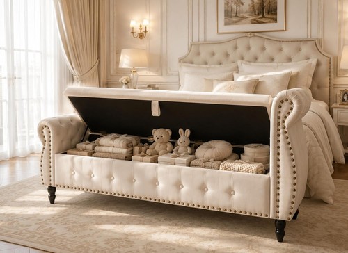 151cm velvet storage - 151cm, bench
