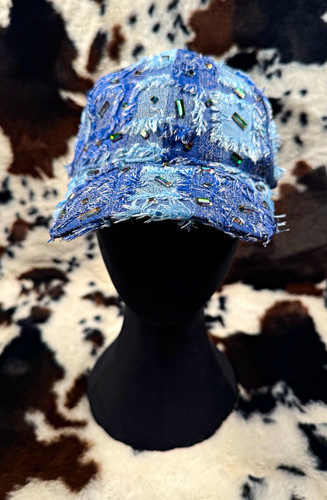 Blue patchwork distressed - patchwork,