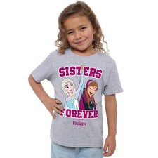Disney Girls T-Shirt Frozen Sisters Forever Top Tee 3-8 Years Official