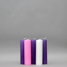 6" x 2" Christmas Advent Candle Set 3 Purple 1 White 1 Pink/Rose