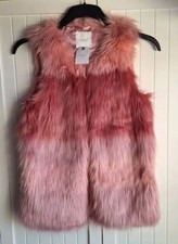 Next Girls Pink Fluffy Gilet