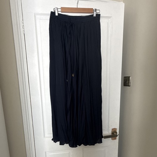 Zara black pleated maxi skirt - pleated,