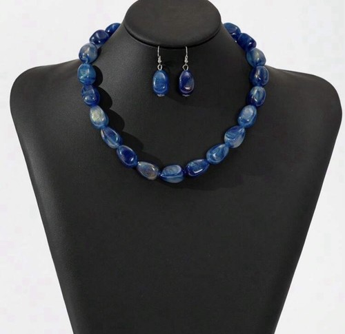 Stylish denim blue - blue, necklace