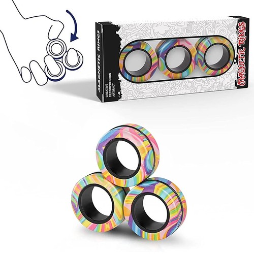 3pcs magnetic fidget rings - 3pcs,