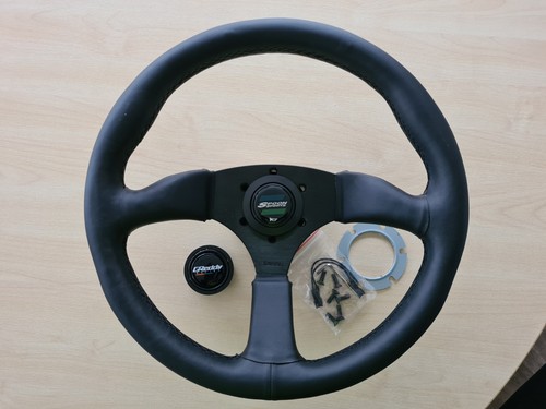 Leather steering wheel 350mm - leather,
