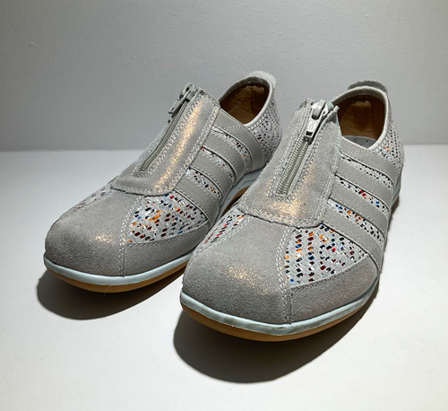 Pavers silver leather zip slip - pavers,