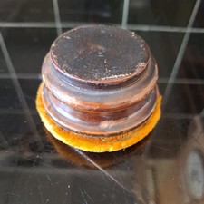 Vintage old mohair & wood gramophone Record cleaning pad Brush 