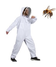 Moontay Cotton Full Body Beekeeping Clothes Veil Hood Hat Clothing Jaket.size L