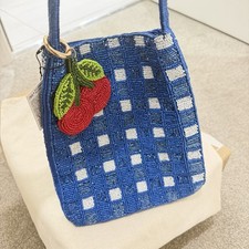 ZARA Beaded Blue Shoulder Bag