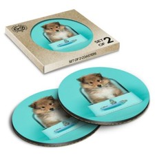 2 x Boxed Round Coasters -