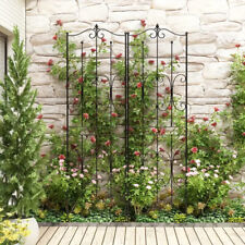 Metal Garden Fence Panel Barrier Flower Shelf Vegetable Plant Climbing Trellis