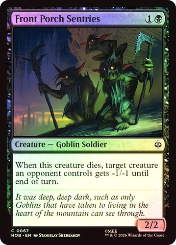 Mtg front porch - sentries,