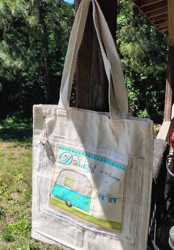 Canvas tote bag charms - canvas, w/"