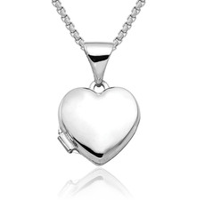 14K Solid White Gold Heart