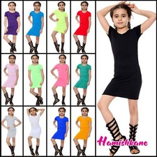 Kids Girls Bodycon Dress Plain