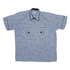 AMIGO Mens Shirt Blue Floral XL