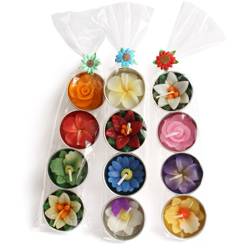 Flower tealights gift - gift, set