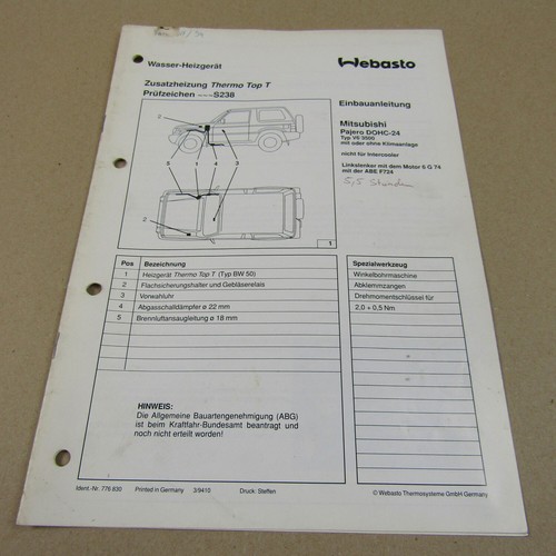 Webasto thermo top - t, bw50
