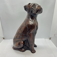 Boxer dog Bronze Effect Study of a Seated Boxer Dog by Priory Castin...29cm High