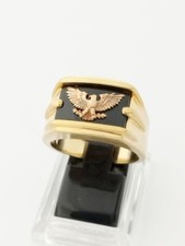 Franklin Mint Silver 925 Ring With 14k Gold Eagle Size V