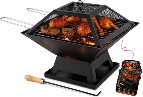 Square metal fire pit - square,