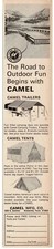 1968 CAMEL Camping trailer Alamo tents mountain pup Vintage Print Ad