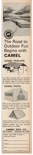 1968 camel camping trailer - camel,