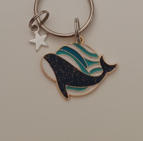 Beautiful blue whale keyring - beautiful, 'blue