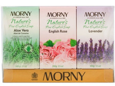MORNY English Rose Sandalwood Lavender & Aloe Vera Soap Bar Set 3 x 100g