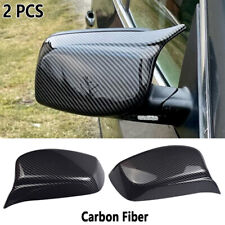 Pair Carbon Fiber Wing Mirror Cover Cap For BMW E60 E61 E63 E64 5 Series 2003-07
