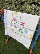 Vintage Hand Embroidered White