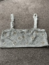 Zara Silver Sequin Cropped Top