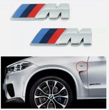 2 Pcs M Sport Side Wing Small Badge 45mm X 15mm E30 E46 E60 1 3 5 Series Chrome