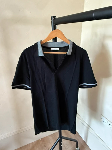 Black short sleeve polo - black,