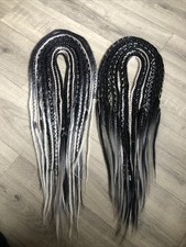 28 Double Ended Synthetic Dreadlocks And Braids Black Grey