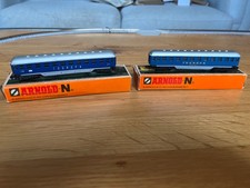 N Gauge, 1:160, Arnold Rapido, 2x Touropa Coaches, Blue, Very Good Condition