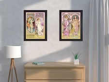 Set of 2 Framed Alphonse Mucha