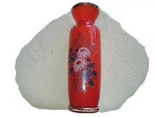 BRIGHT ORANGE GLASS VASE 8