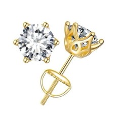 1ct Earrings Yellow Gold
