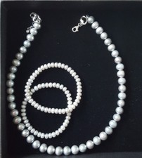 NEW SILVER PEARL NECKLACE 18"