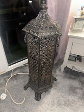 Antique Victorian Cast Iron Cathedral Lamp Heater Stove Hexagonal 33" Tall c1891