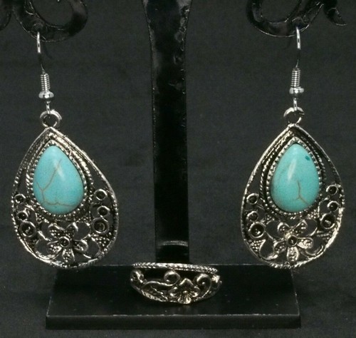 Bohemian faux turquoise dangle - faux,