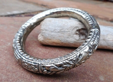 OMANI ANTIQUE SILVER RATTLE CUFF BRACELET MIDDLE EASTERN BABY RATTLE 28g