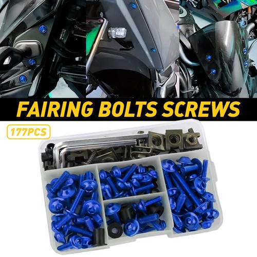 Complete fairing bolts blue - fairing,