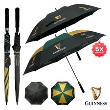 Official Guinness Golf Umbrella 30" Large Windproof Waterproof Stick Auto Open