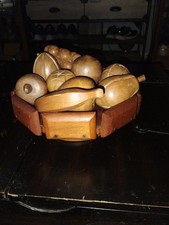 Vtg 9 Piece Hand Carved Wooden