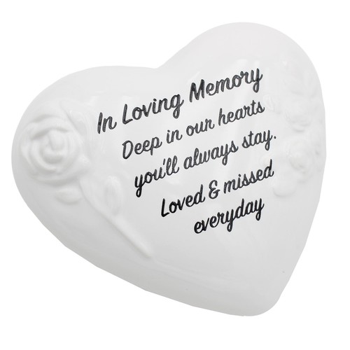 Memorial heart plaque with - heart,